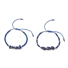 2Pcs Natural Lapis Lazuli & Glass Seed Beads Braided Bead Bracelets for Women BJEW-MZ00247-02-1