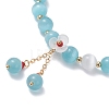 Cat Eye Beads Stretch Bracelets for Women BJEW-TA00691-03-3