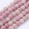 Frosted Natural Rhodonite Round Bead Strands G-G735-09F-4mm-1