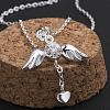 Fashion Silver Color Plated Brass Micro Pave Cubic Zirconia Pendant Necklace for Ladies NJEW-BB08792-4