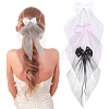 3Pcs 3 Colors Polyester Mesh Big Bowknot Hair Barrettes OHAR-FH0001-14-1