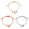 3Pcs 3 Colors Bohemian Brass Religon Cross Virgin Charm Bracelet Sets DS9557-3-6