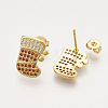 Brass Cubic Zirconia Pendants & Stud Earrings & Adjustable Rings Jewelry Sets SJEW-S043-08-5