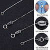 Anti-Tarnish 2Pcs Rhodium Plated 925 Sterling Silver Boston Link Chain Necklaces Set STER-BBC0006-13A-4