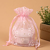 Rectangle Organza Drawstring Bags CON-PW0001-062A-01-1