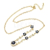 Brass Pave Cubic Zirconia Flower Pendant Necklaces NJEW-C121-04A-02G-4