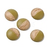 Two Tone Wood Grain Frosted Imitation Leather Style Resin Cabochons RESI-G053-01C-3