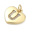 Brass Micro Pave Clear Cubic Zirconia Pendants KK-D229-01G-21-2