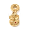 304 Stainless Steel Red Enamel European Dangle Charms STAS-D153-23G-1