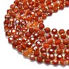Natural Red Striped Agate/Banded Agate(Dyed & Heated) Beads Strands G-C116-A28-02-3