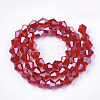 Electroplate Glass Beads Strands EGLA-Q118-6mm-A07-2