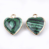 Electroplate Synthetic Malachite Pendants X-G-T112-03D-2