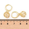 Hollow Oval Brass Clear Cubic Zirconia Leverback Earrings EJEW-H182-04B-G-5