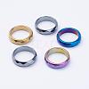 Electroplate Non-Magnetic Synthetic Hematite Rings RJEW-F068-18mm-1
