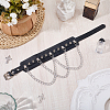 1Pc Punk PU Leather Necklaces NJEW-CL0001-24-4