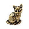 Brass Cat Miniature Figurines Statues for Home Office Desktop Ornament KK-S335-04AB-C-1