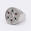 304 Stainless Steel with Cubic Zirconia Finger Rings FS-WGB2220-04-1