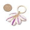 Glass with Iron with Natural Cowrie Shell Keychain KEYC-JKC00942-3