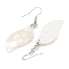 Rack Plating Brass Natural White Shell Dangle Earrings EJEW-N055-52H-2