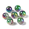 UV Plating Opaque Crackle Two-tone Acrylic Beads MACR-C032-01A-1