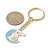 Moon with Rabbit Alloy Enamel Pendant Keychain KEYC-JKC00623-01-3