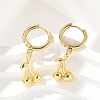 Brass Cherry Hoop Earrings EJEW-M077-19G-03-3