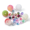2490Pcs 15 Style Rainbow ABS Plastic & Acrylic Imitation Pearl Beads OACR-FS0001-25-4