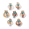 14Pcs 14 Styles Natural Scallop Shell Beads with Glass Jar Glass Bottles Stone Pendants PALLOY-JF03564-2
