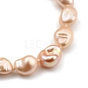 Natural Baroque Pearl Keshi Pearl Beaded Bracelets BJEW-JB05385-11