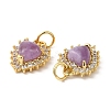 Natural Amethyst Heart Charms G-A034-02G-02-2