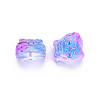 Two Tone Transparent Spray Painted Glass Beads GLAA-T022-22-C03-3