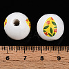 Easter Theme Printed Wood Beads WOOD-T032-22O-4