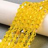 Transparent Electroplate Glass Beads Strands GLAA-F029-2mm-D22-4