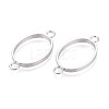Alloy Oval Open Back Bezel Connector Charms FIND-WH0521-15B-2