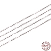 Anti-Tarnish Rhodium Plated 925 Sterling Silver Cable Chain STER-WH0011-04P-2