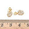 Brass Micro Pave Clear Cubic Zirconia Charms KK-B160-33G-3