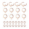 Brass Leverback Earring Findings KK-TA0007-89RG-2