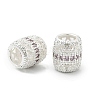 Brass Micro Pave Cubic Zirconia European Beads KK-P297-05S-2