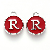 Platinum Plated Alloy Enamel Charms ENAM-S118-03R-P-1