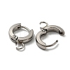 201 Stainless Steel Huggie Hoop Earrings Findings STAS-A167-01I-P-2