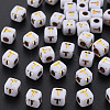 Opaque White Acrylic Beads MACR-Q242-010T-1