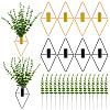 8Pcs 2 Styles Rhombus Iron Wall-mounted Vase AJEW-DR0002-97-1