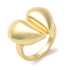Rack Plating Heart Brass Open Cuff Ring for Women RJEW-A037-01G-1