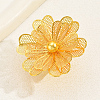 Elegant Flower Iron Open Cuff Ring for Women's Wedding Dress Accessories TU2718-1