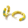 Daisy Flower Enamel Hoop Earrings EJEW-H091-02G-3