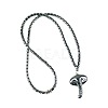 Vintage Synthetic Non-magnetic Hematite Pendant Column Beaded Necklaces IV0667-4-1