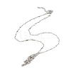 304 Stainless Steel Link Chain Macrame Pouch Empty Stone Holder for Pendant Necklaces Making NJEW-JN04398-1