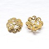 Real 18K Gold Plated 4-Petal 925 Sterling Silver Bead Caps STER-M100-07-1