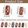 80Pcs 8 Style Wooden Buttons BUTT-GF0004-03-2