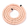 Flat Round Handmade Polymer Clay Bead Spacers CLAY-R067-4.0mm-13-4